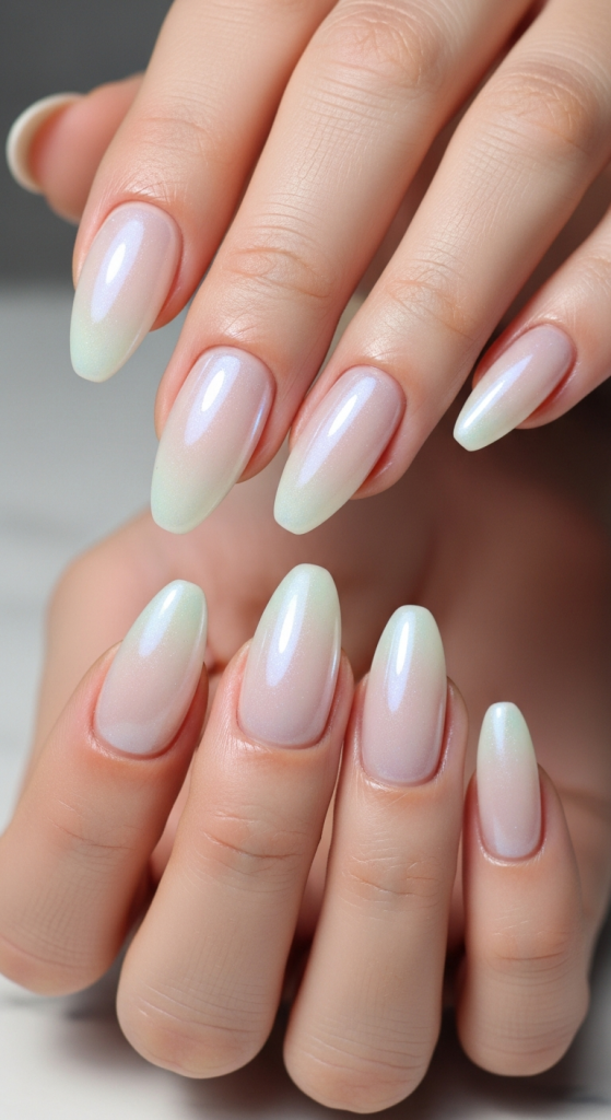 Soap Nails With Pearl Finish