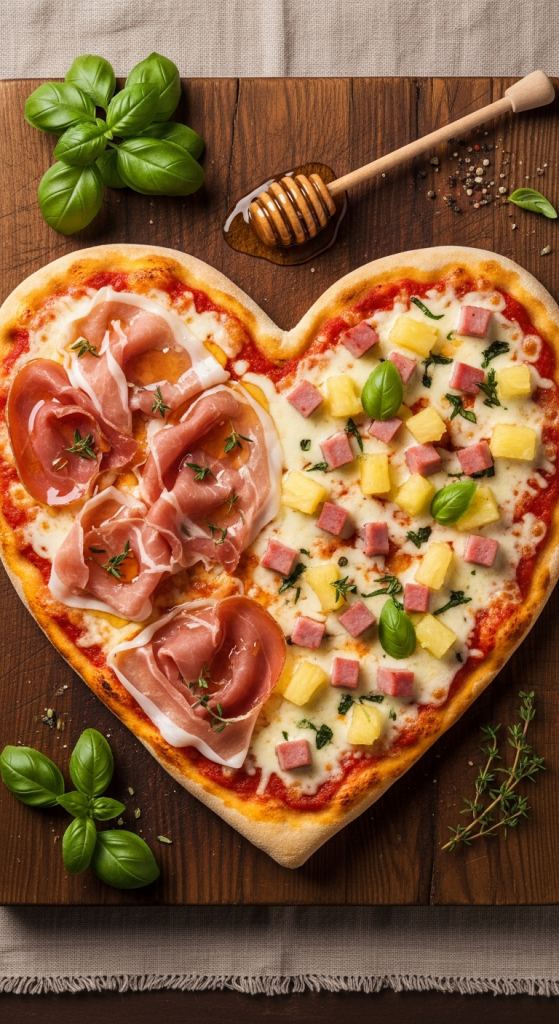 Sweet And Savory Heart Pizza