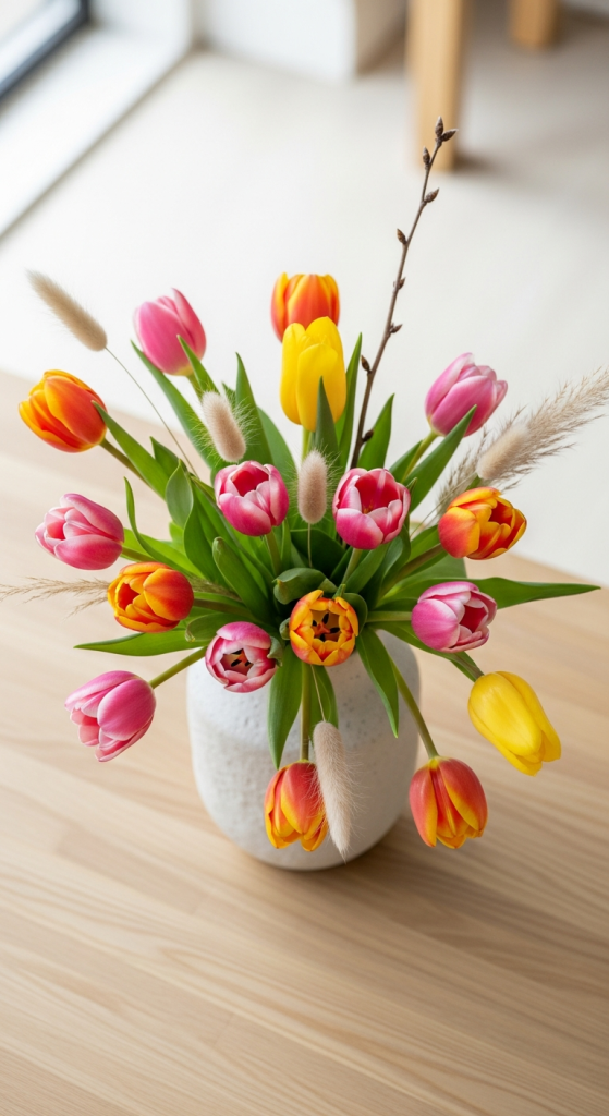Tulip And Neutral Accents