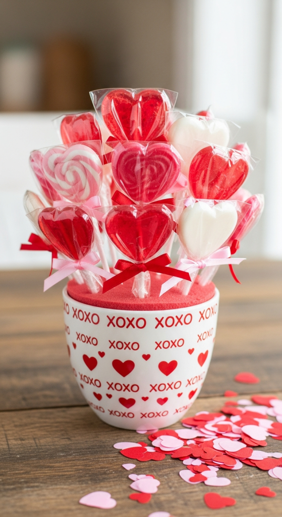 Valentine’s Cup Lollipop Bouquet