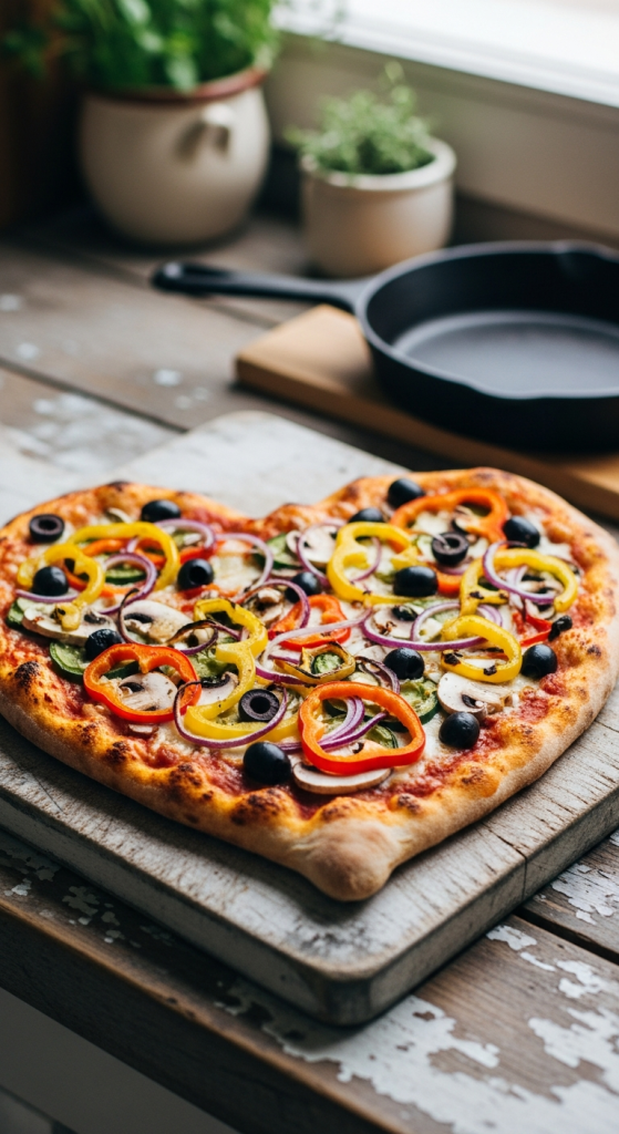 Veggie Lovers Heart Pizza