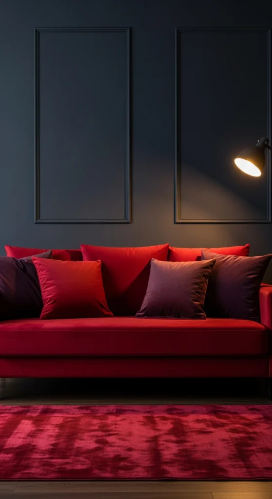 Velvet Red Sofas
