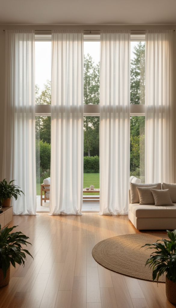 Airy Linen Curtains for Large Windows