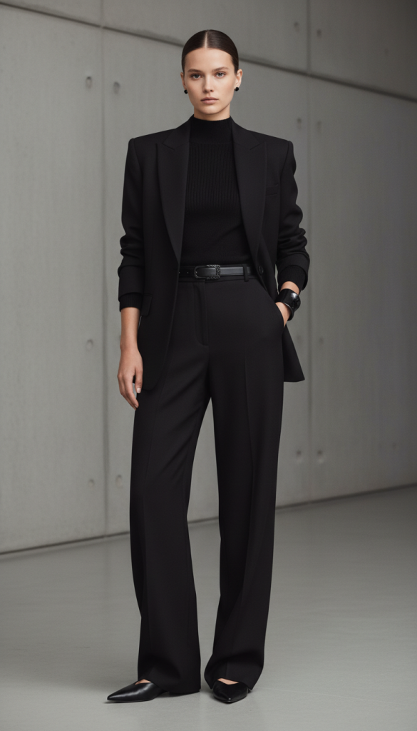 All-Black Minimalist Ensemble