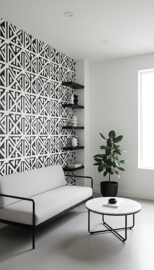 Black and White Graphic Print