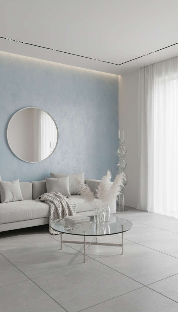 Blue With Vertical Paneling
