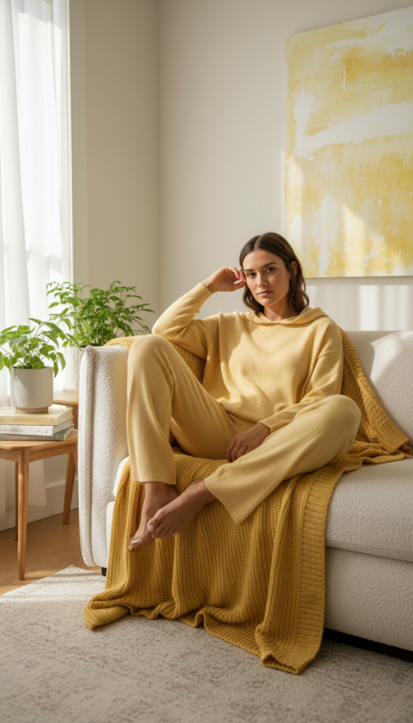 Butter Yellow Casual Lounge Outfit