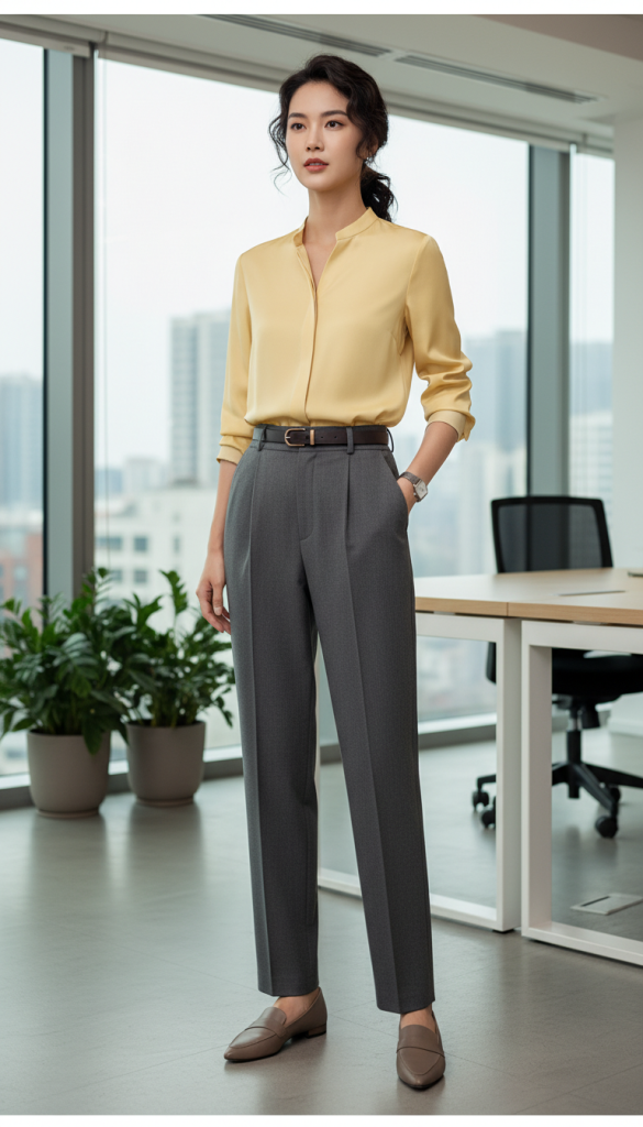 Butter Yellow Monochrome Office Look