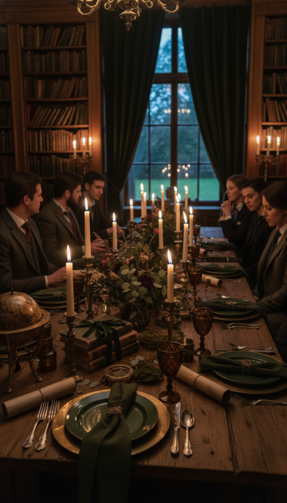 Candlelit Dark Academia Gathering