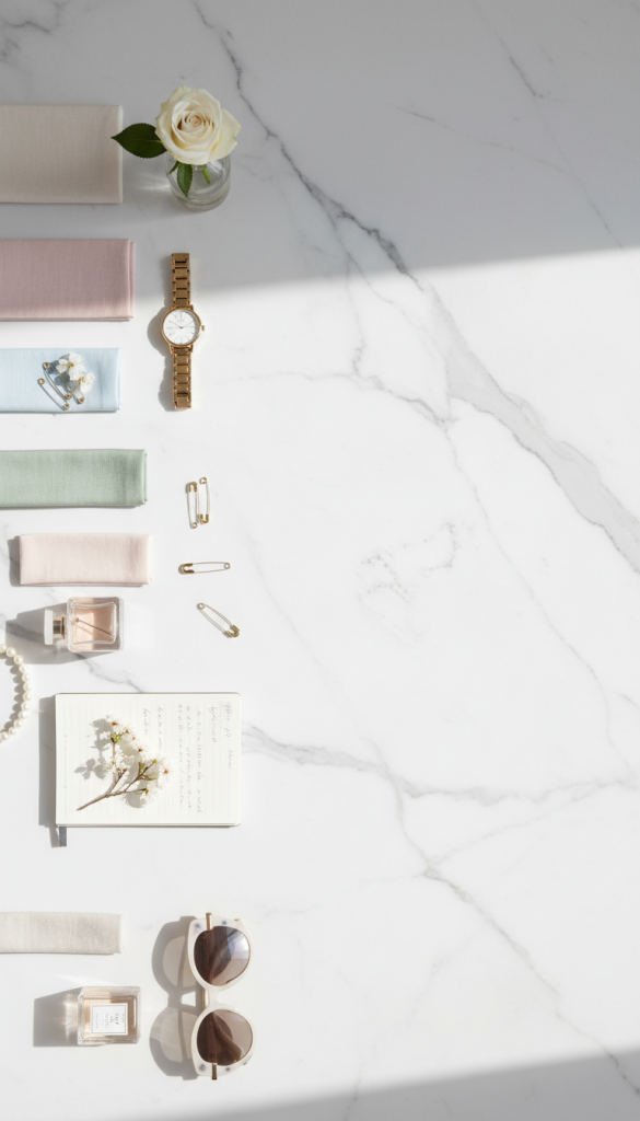 Cloudy White Marble Surface