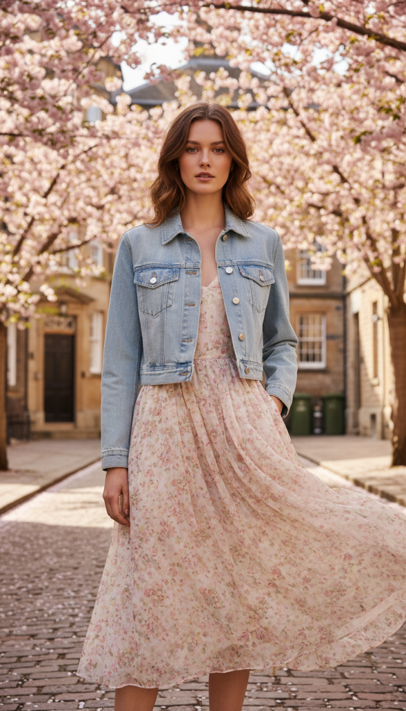 Cropped Jacket with Midi Dress