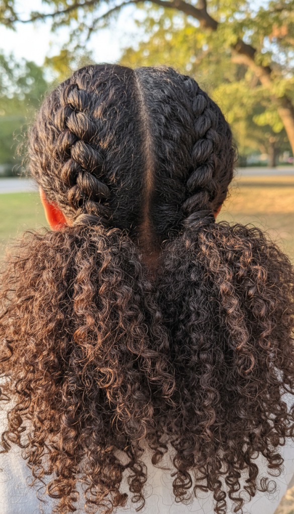 Curly Bubble Braid Pigtails