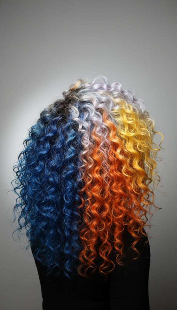 Curly Hair Color Block Technique