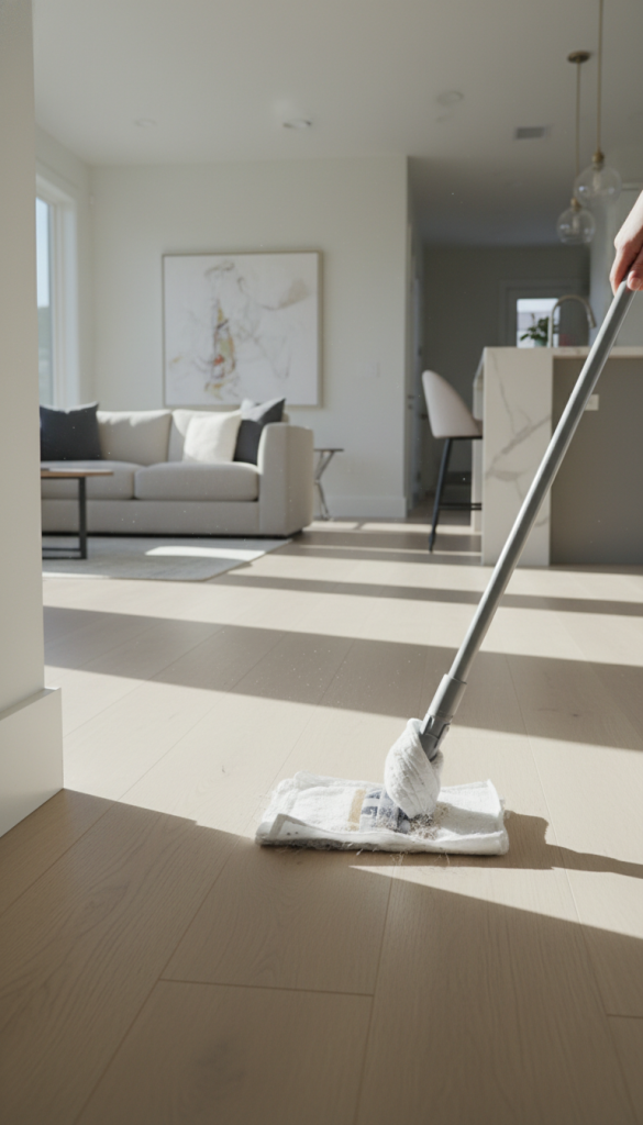 Dryer Sheet on a Mop Handle