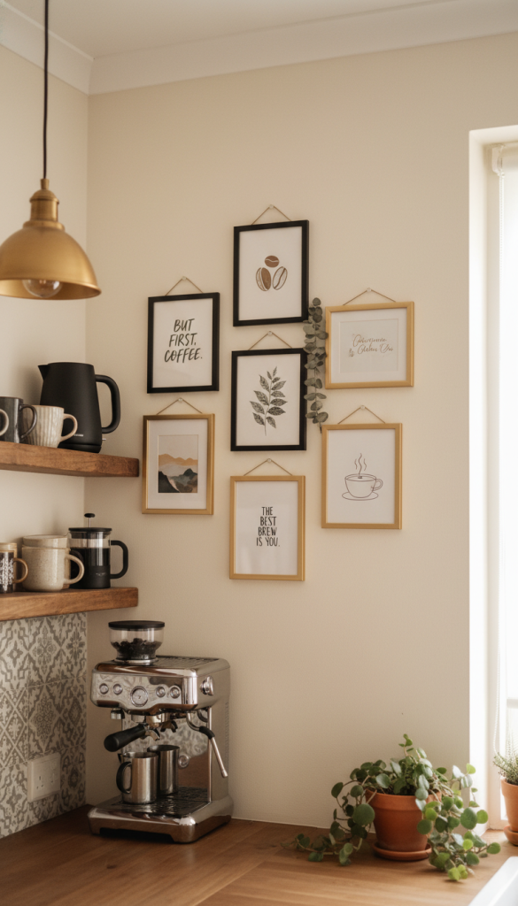 Eclectic Art Coffee Station Wall