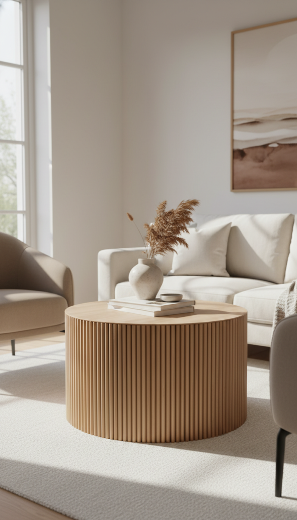 Fluted Drum-Style Coffee Table Hack