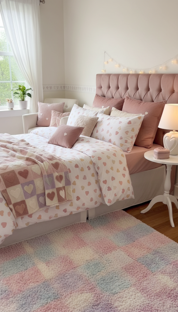 Heart-Themed Bedding and Textiles