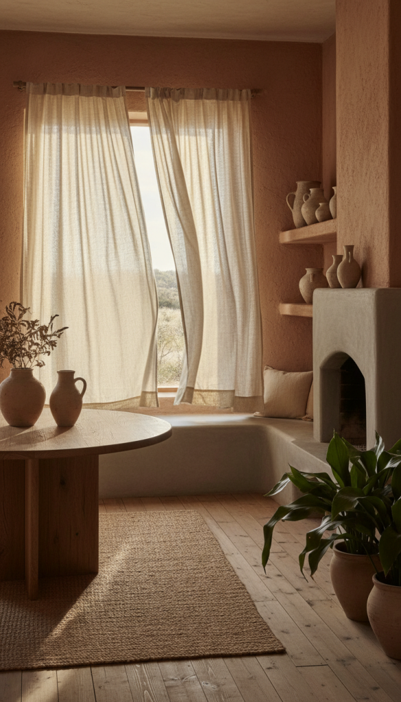 Linen Curtains in Earthy Interior Palettes