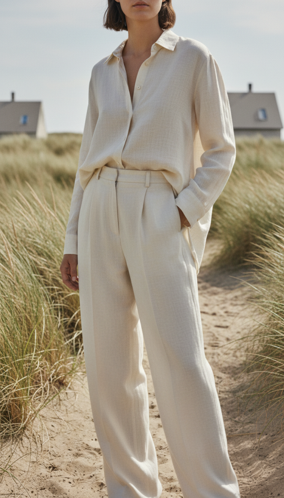 Linen Shirt + Wide-Leg Trousers