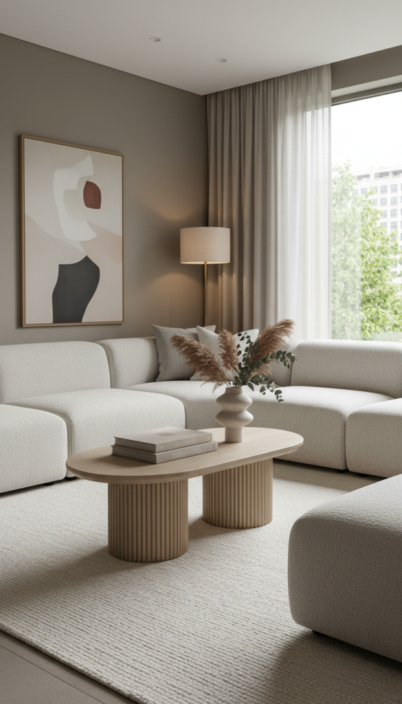 Low-Profile Fluted Coffee Table Design