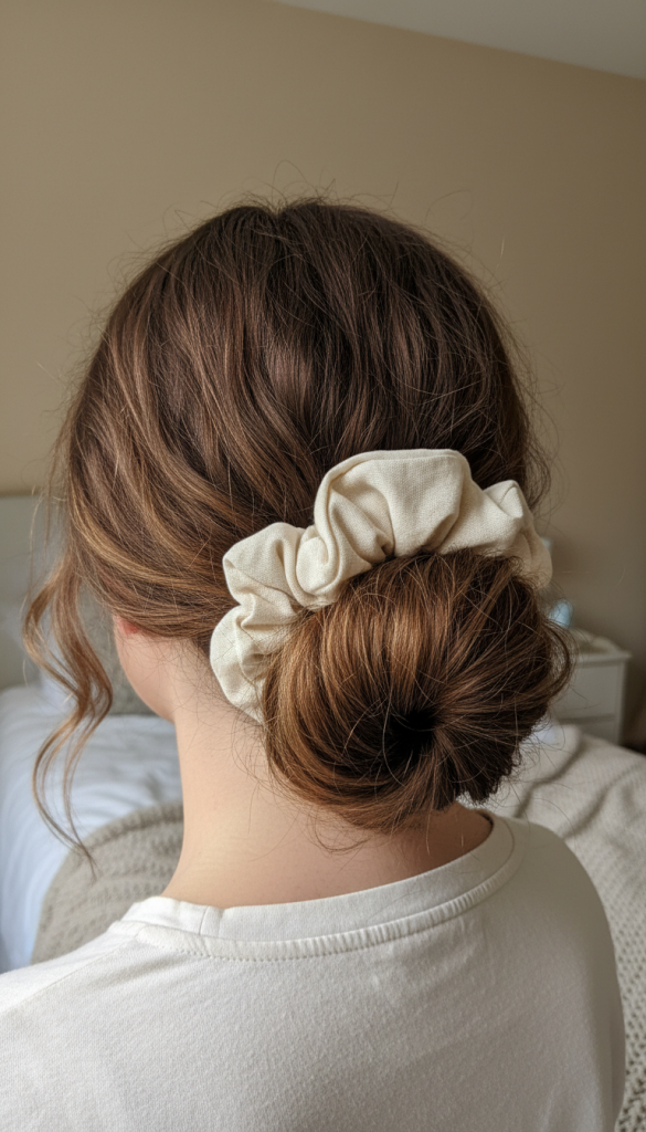 Messy Low Bun with Oversized Scrunchie