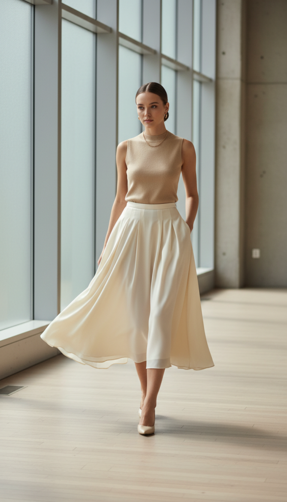 Midi Skirt with a Fitted Top