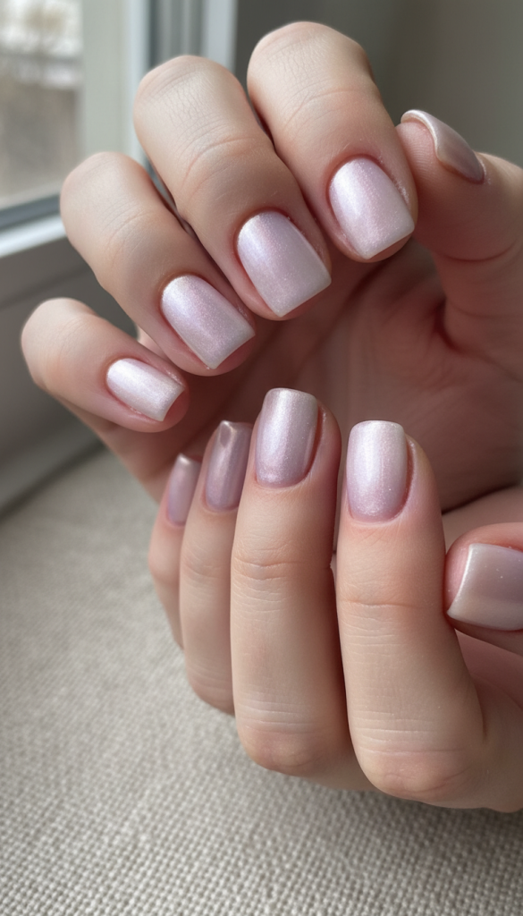 Milky Base with Lavender Chrome Overlay