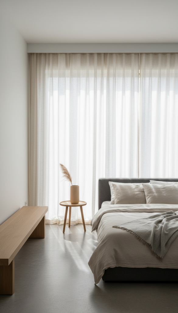 Minimalist Linen Curtain Styling