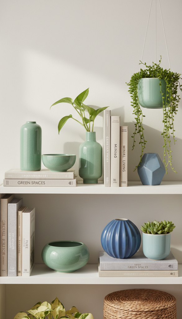 Mint & Blue Shelf Styling