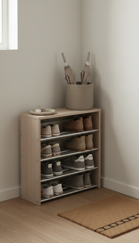 Multi-Tier Shoe Rack Drop Zone