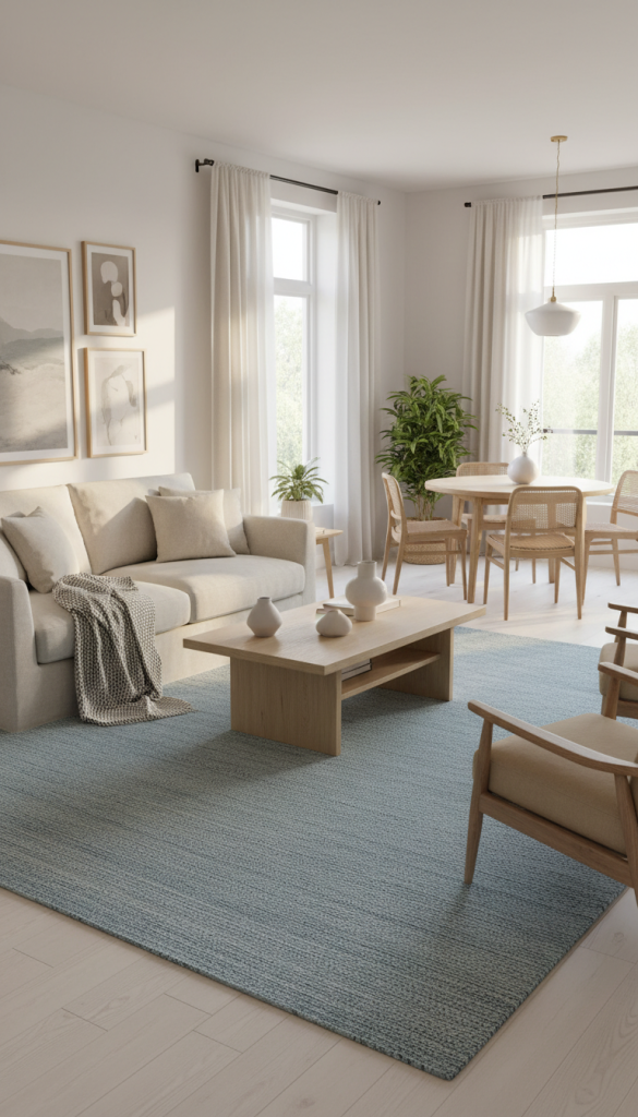 Muted Blue Area Rug