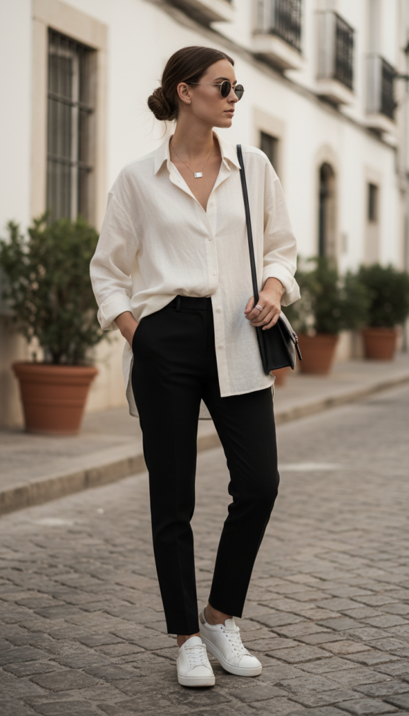 Oversized Shirt + Slim Pants