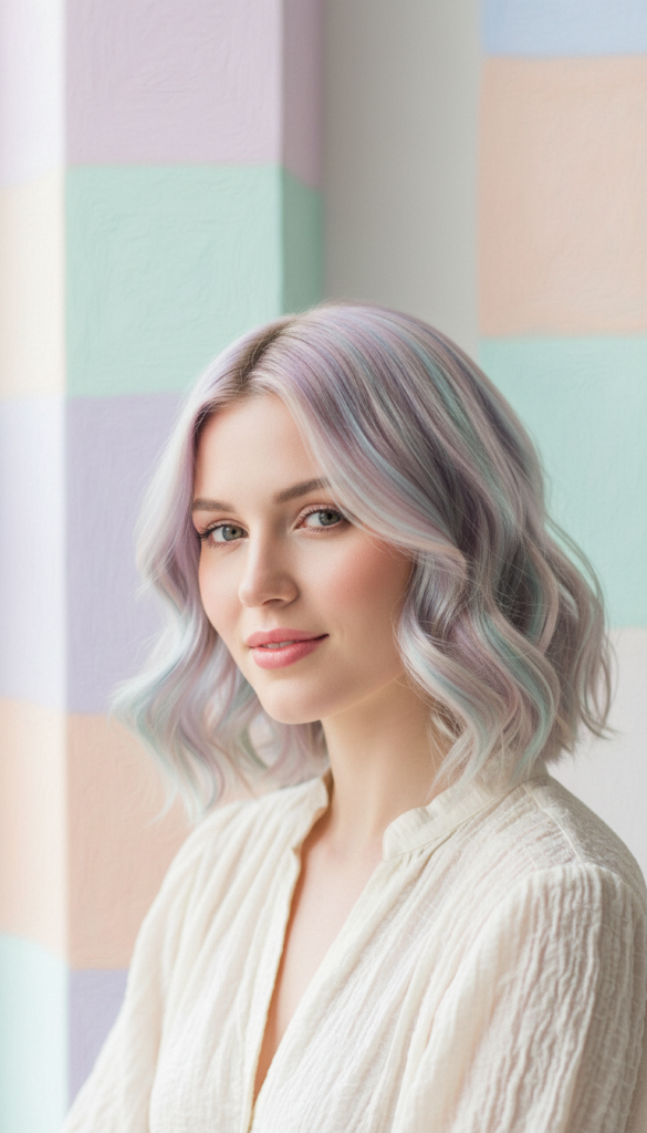 Pastel Color Block Hair Design