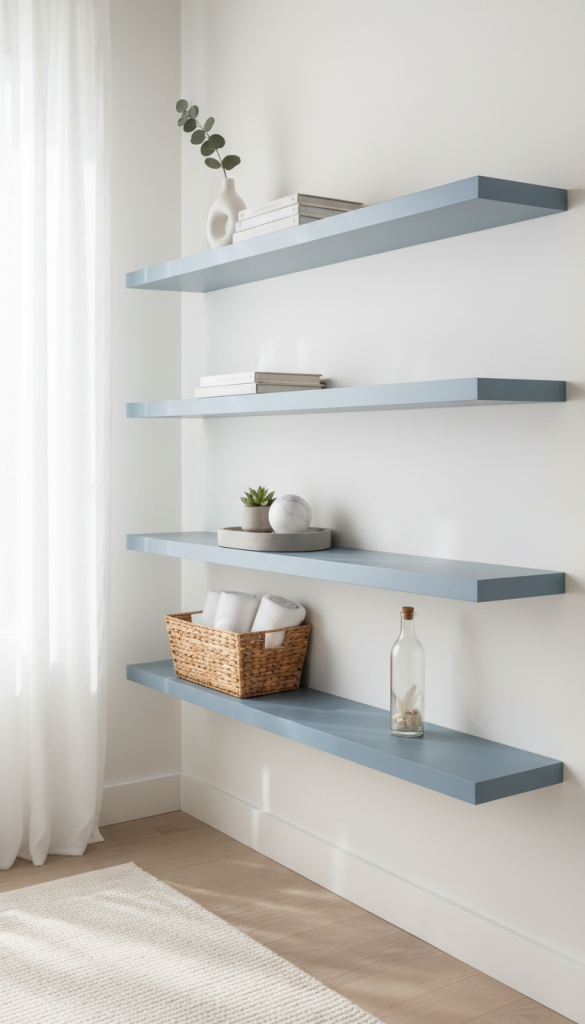 Powder Blue Wall Shelves