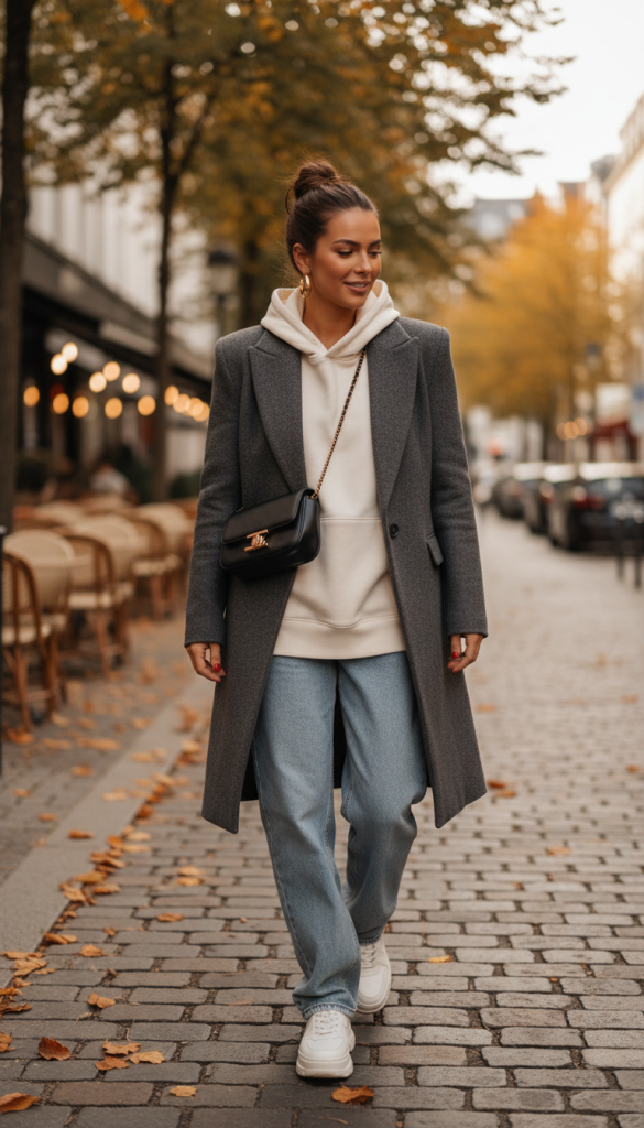 Relaxed Hoodie and Structured Coat
