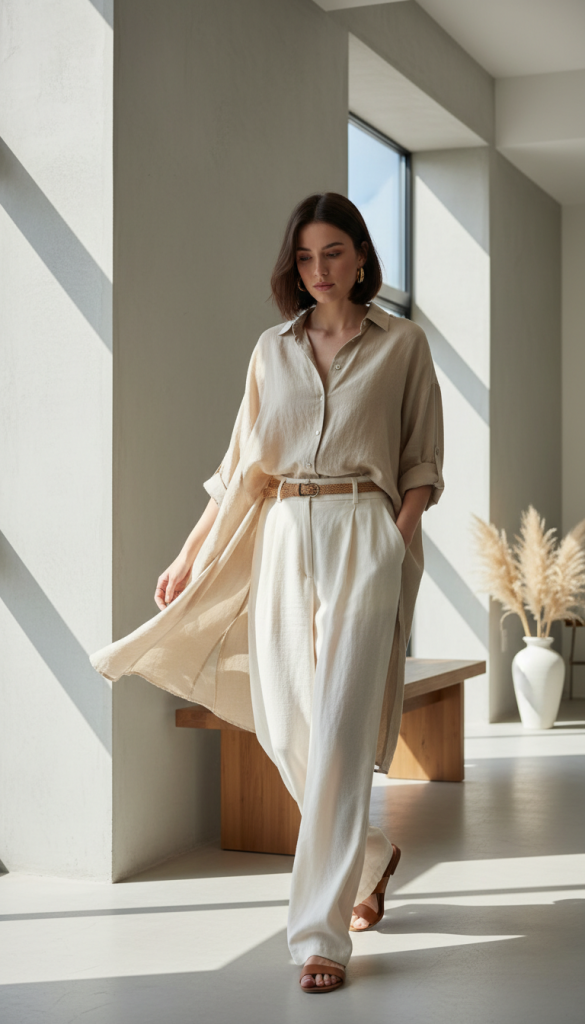 Relaxed Shirt with Wide-Leg Pants