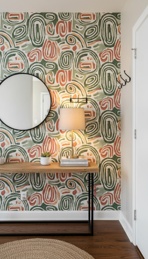 Removable Wallpaper in the Entryway
