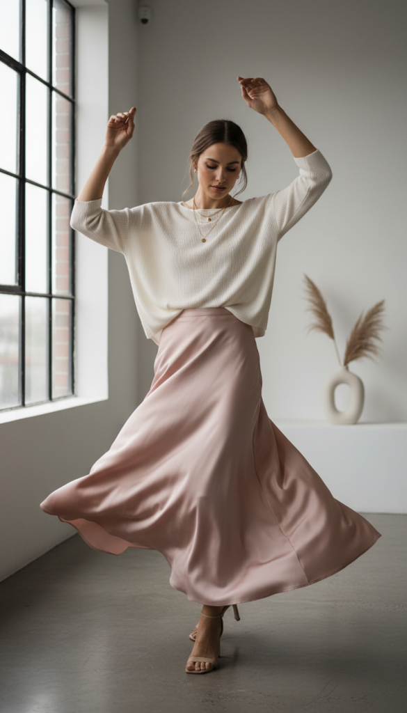 Satin Skirt + Lightweight Top