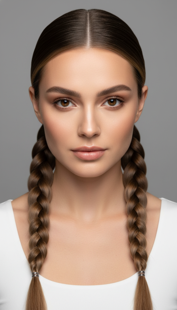 Sleek Bubble Braid Pigtails