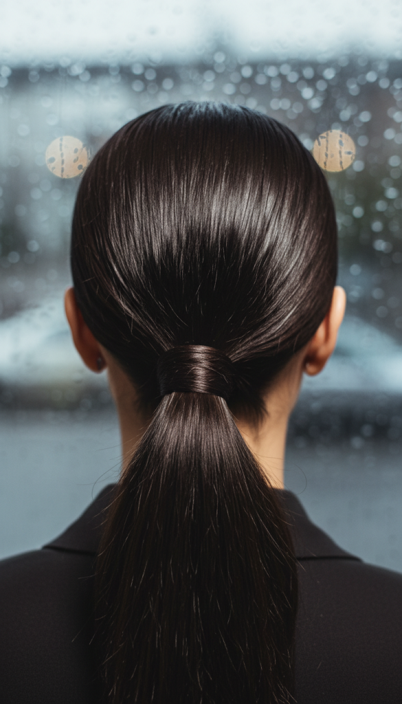 Slicked-Back Low Ponytail