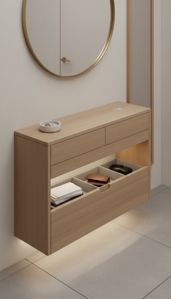 Slim Console Table with Hidden Storage