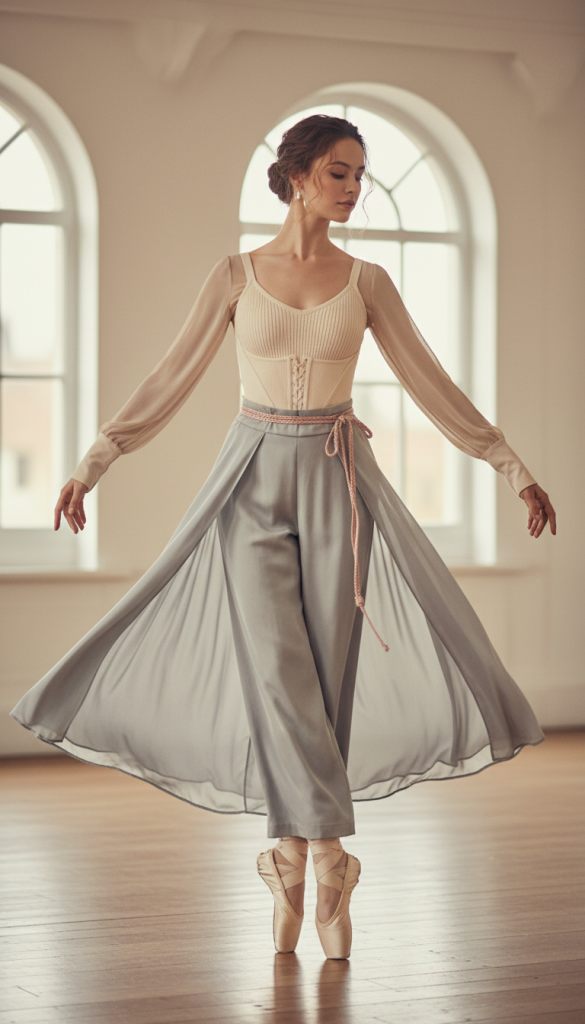 Soft Corset Top with Flowing Pants