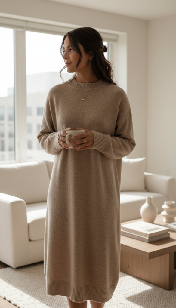 Soft Knit Dress + Minimal Accessories