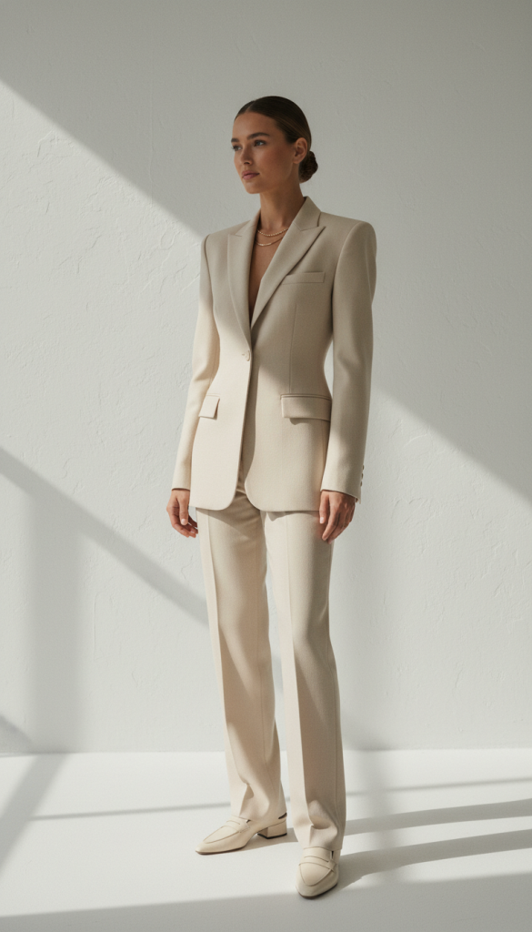 Tailored Blazer with Straight-Leg Trousers