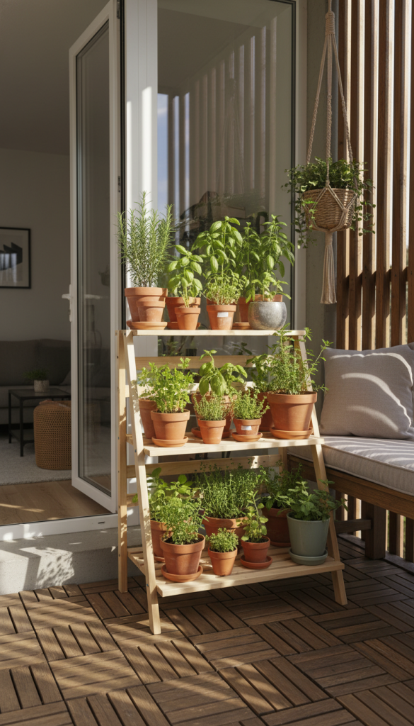 Tiered Vertical Shelf Herb Garden