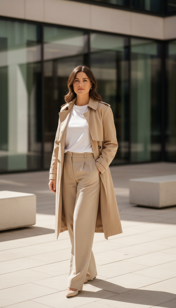 Trench Coat + Neutral Layers