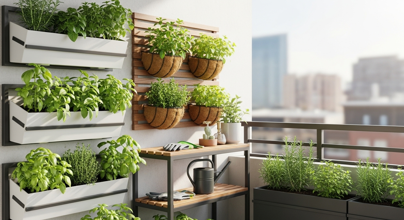 Vertical Balcony Herb Garden Ideas
