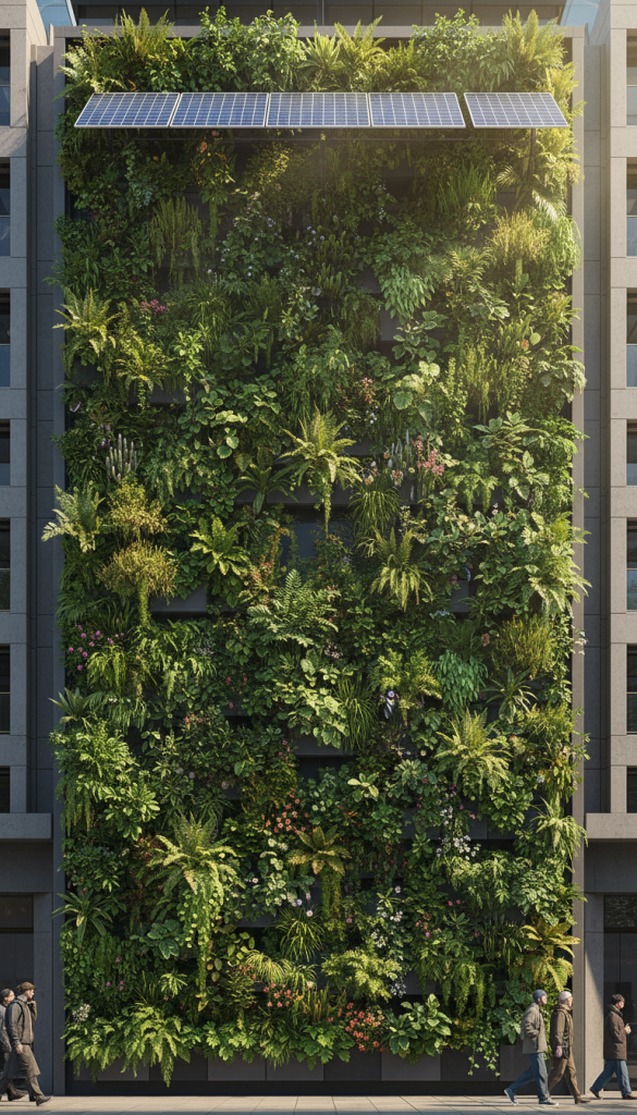 Vertical Green Walls with Solar Integration