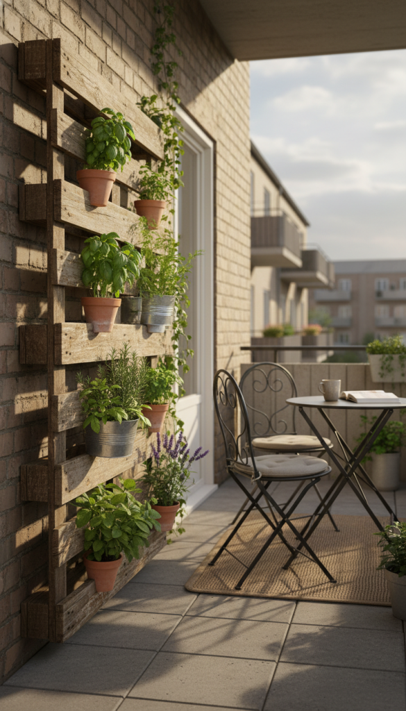 Vertical Wooden Pallet Herb Garden