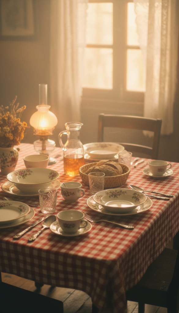 Vintage-Inspired Gingham Table Decor